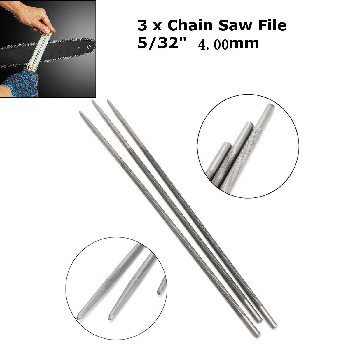 3 Pcs New 5/32" 4.00mm Archer Chain Saw Round Files for 3/8LP Pitch Chainsaw Chain -