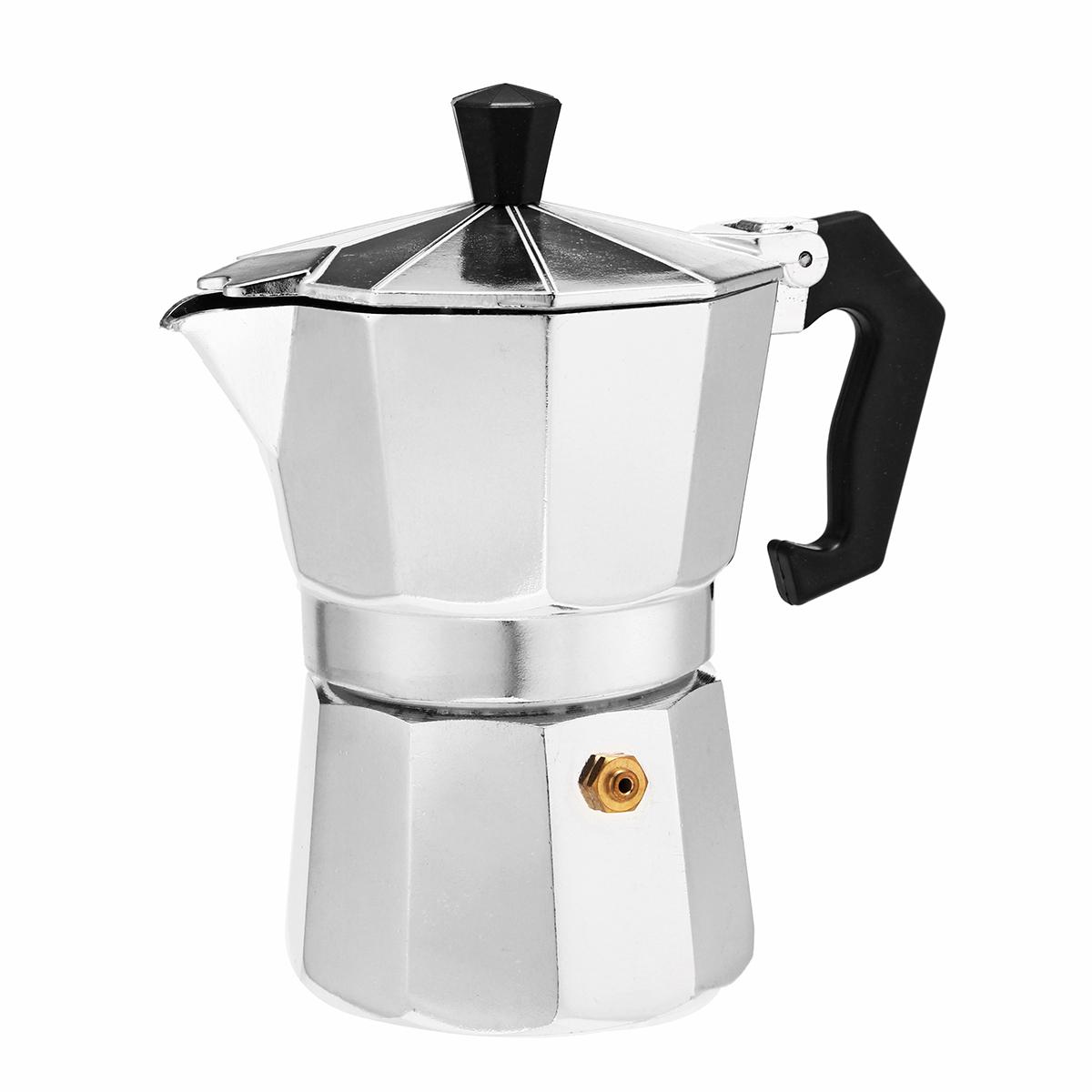 Silver Aluminum New Moka Pot Octagonal Coffee Cup Stove Percolator # 50ML - 50ml