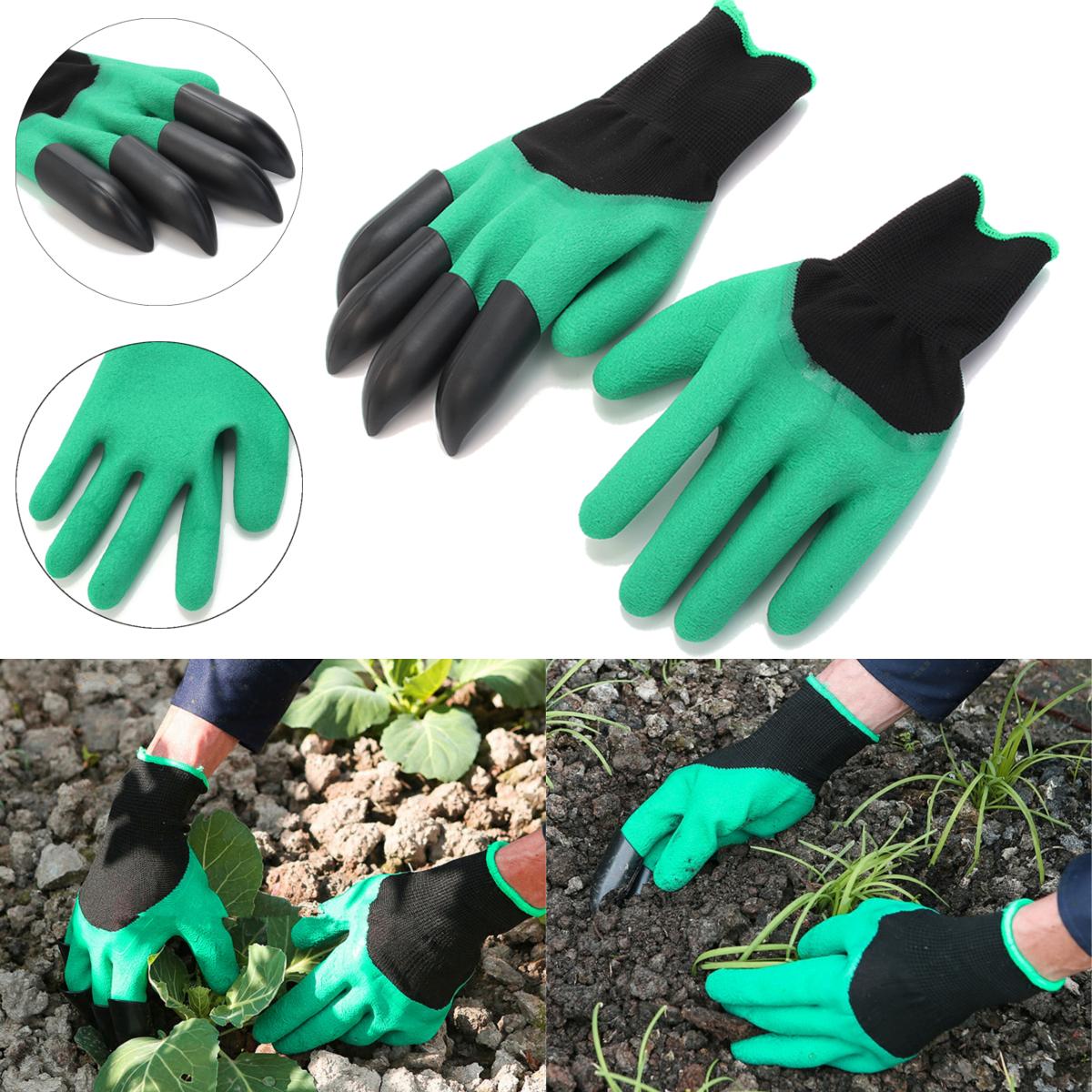 Garden Gloves HOT SELL New for Digging & Planting With 4 ABS Plastic Claws Gardening Gloves -