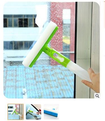 3 in1 Double Side Foldable Cleaning Brush Squeeze Water Spray Glass Wall Kitchen Bathroom Wiper Tool -