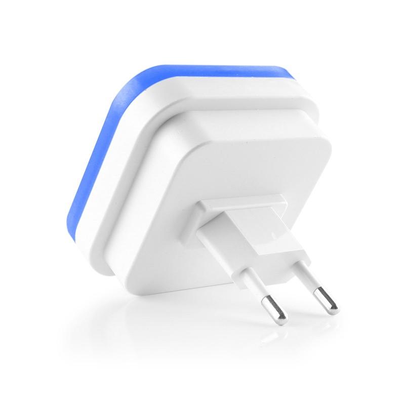 Loskii DX-CTL New Mini Auto Night Lamp LED Light Built-in Light Sensor Control White Bedside Light Wall Lamp US/EU - Blue European regulation