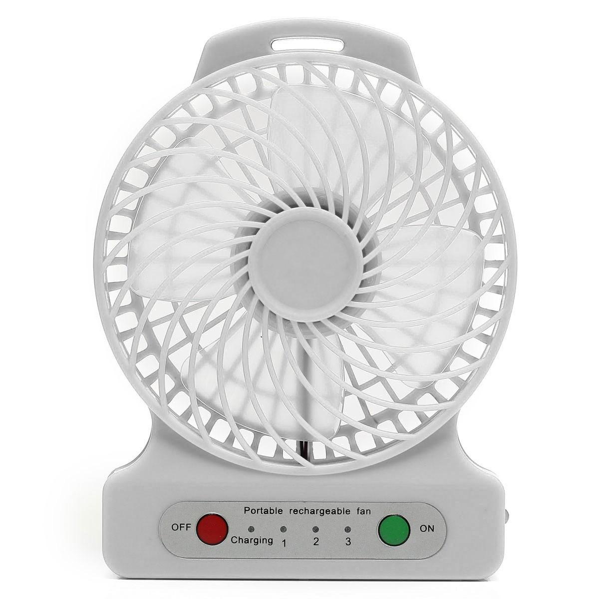 New Mini 3 SPEED Portable Universal Serial Bus Rechargeable Cooling Cooler Travel FAN + Battery - blue