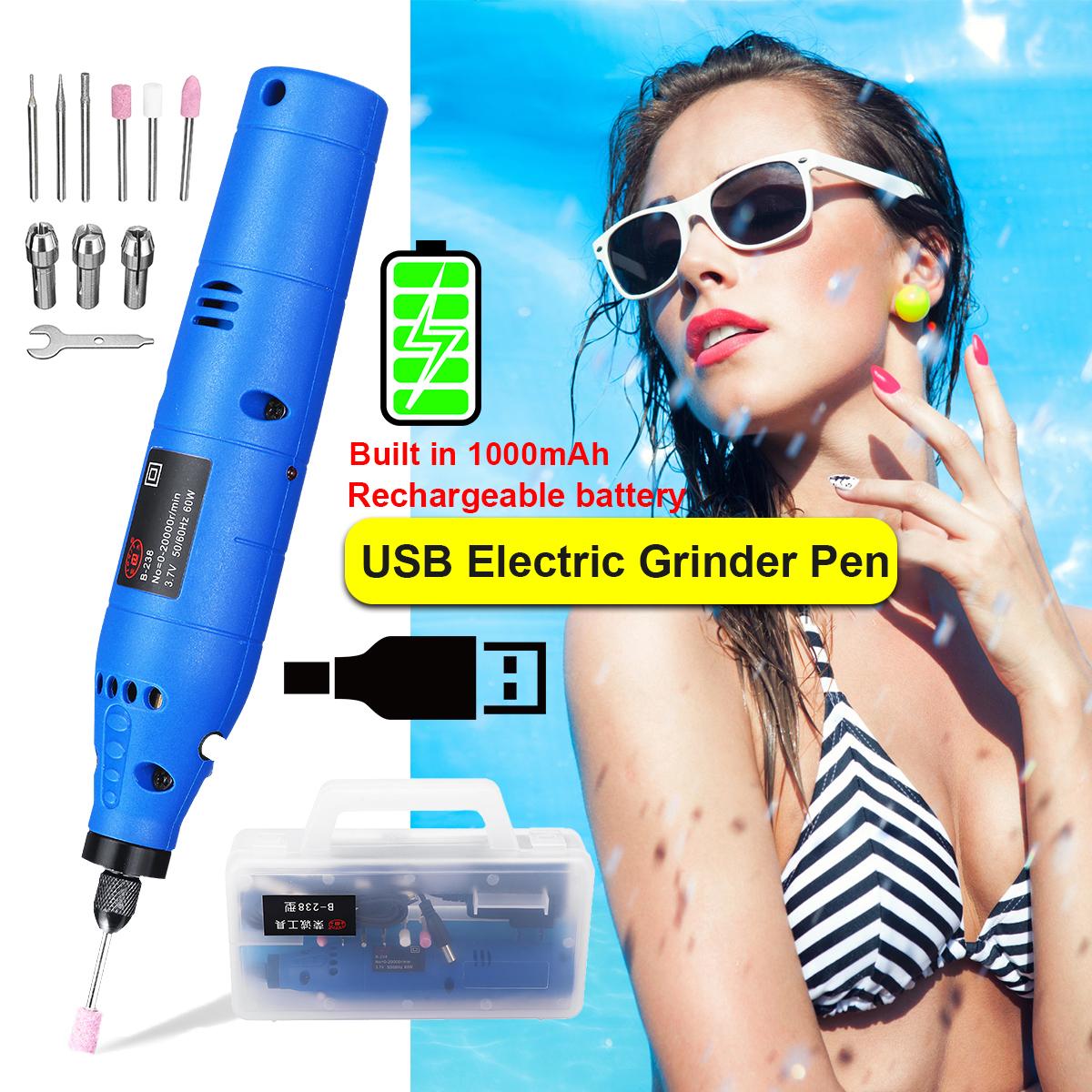Universal Serial New Bus Electric Rechargeable Engraving Grinder Pen Pedicure Manicure Nail Drill Set -
