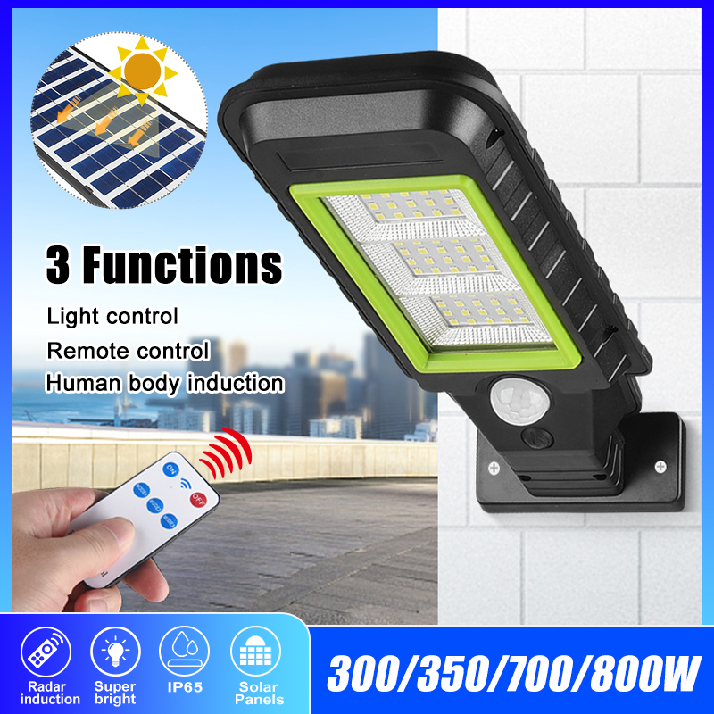 300W/350W/700W/800W LED COB Solar Power Street Light PIR Motion Sensor Wall Lamp + Remote - 700W