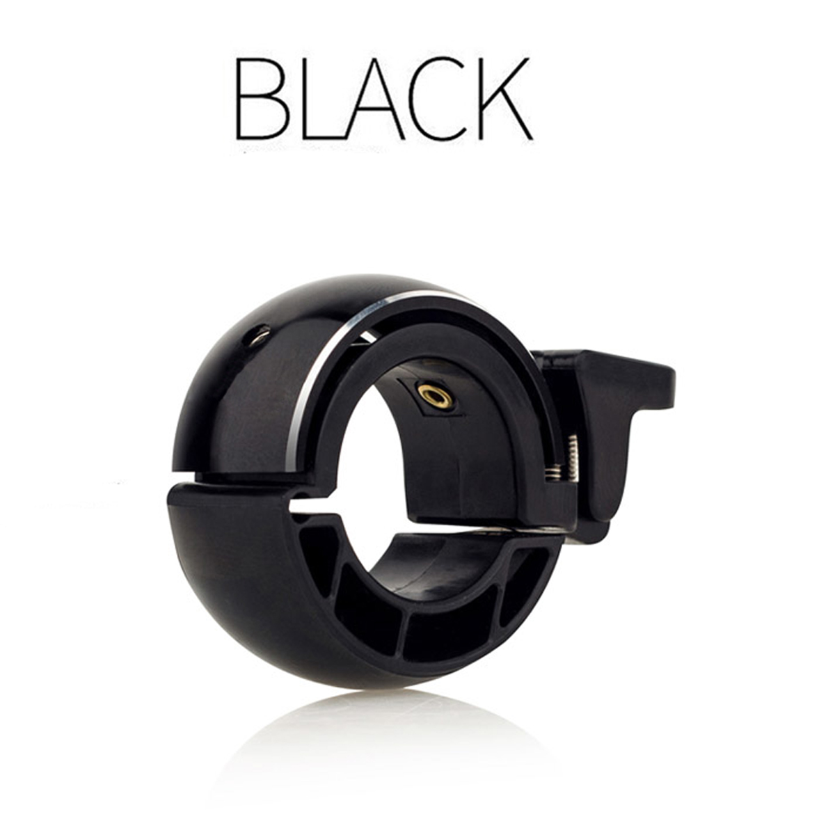 SGODDE Bicycle Bell, O Design Bicycle Bell Loud, Mini Aluminum Alloy Innovative Bicycle Ring Q Bell Cycling Bicycle Bell Bell MTB Mountain Bike Alarm Horn Ring, for 22.2-24mm Handlebars-Black