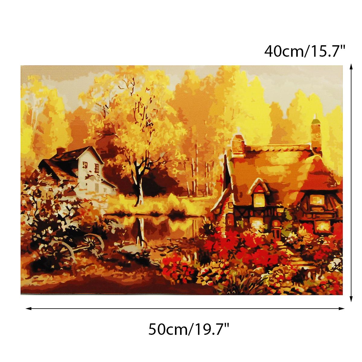 Autumn Village 16X20" Paint By Number Kit DIY Acrylic Painting on Canvas Unframe -