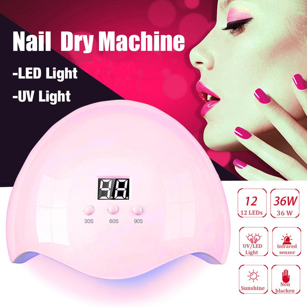 36W 12LED HOT SELL New Universal Serial Bus Nail Dryer Cure LED UV Lamp Machine For Gel Polish -