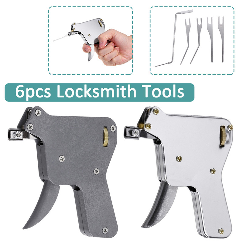 【6pcs/set】(Alloy Steel/PVC Plastic) Professional Locksmith Tools Lock Pick Set With 5PCS Torsion Tools For Locksmith Practice - Alloy Steel
