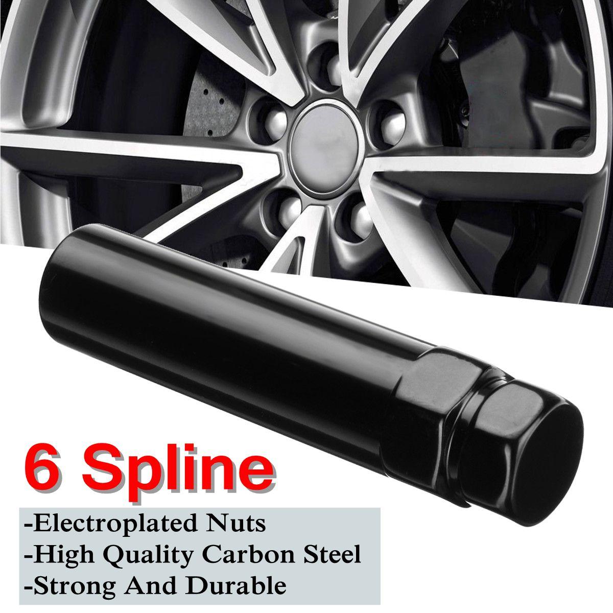 1pcs Black New 6 Spline Drive Lug Nut Tuner Key Wheel Lock Tool 19mm 21mm 3/4" 13/16" -
