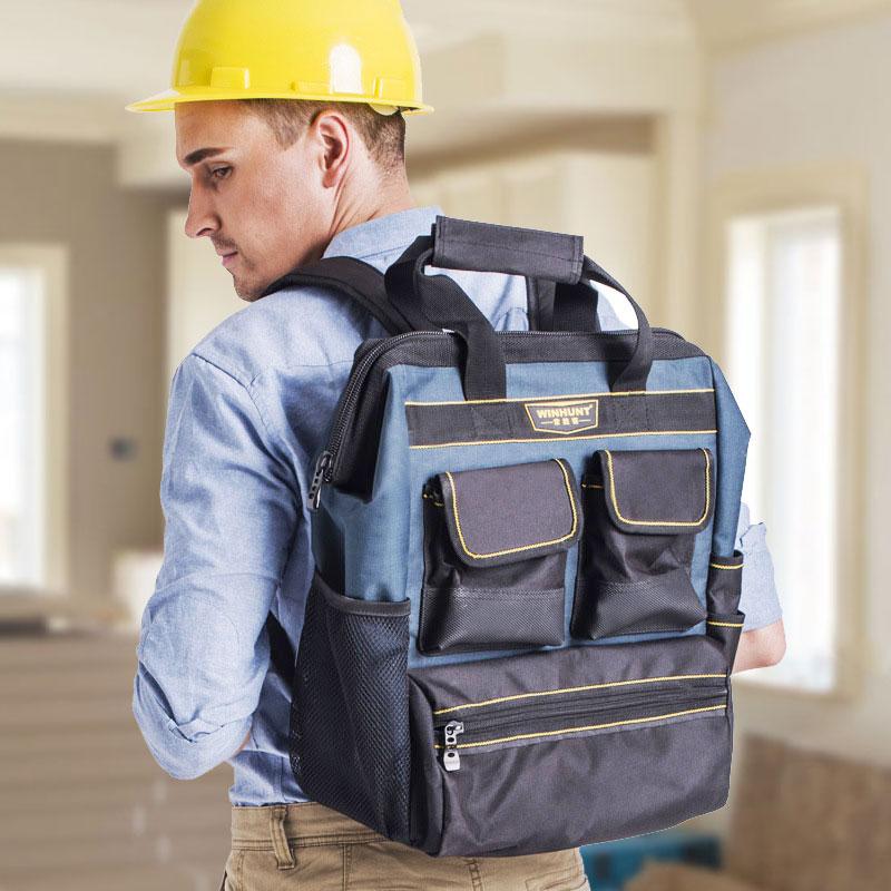 21 Pocket High Capacity Tool Backpack Multi-function Electrician Maintenance Tools Bag