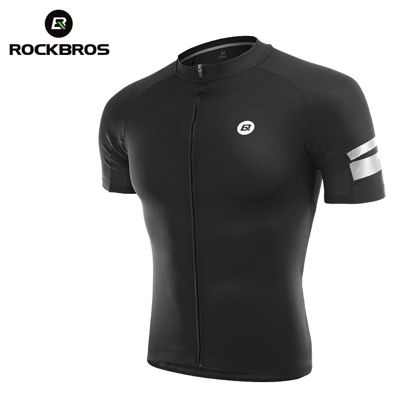 ROCKBROS Summer Cycling Jersey Bicycle Clothes Men Women Shorts T-shirt MTB Road Bike Breathable Black White Color