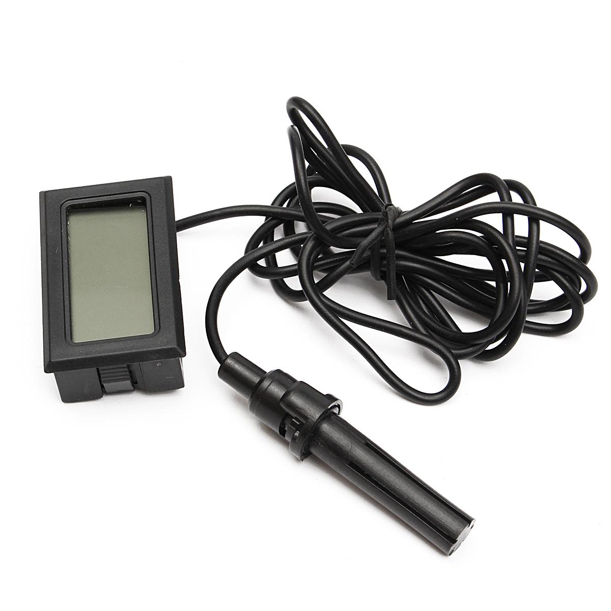 1.5V Digital Thermometer Hygrometer Humidity Probe for Egg Incubator Poultry Black-