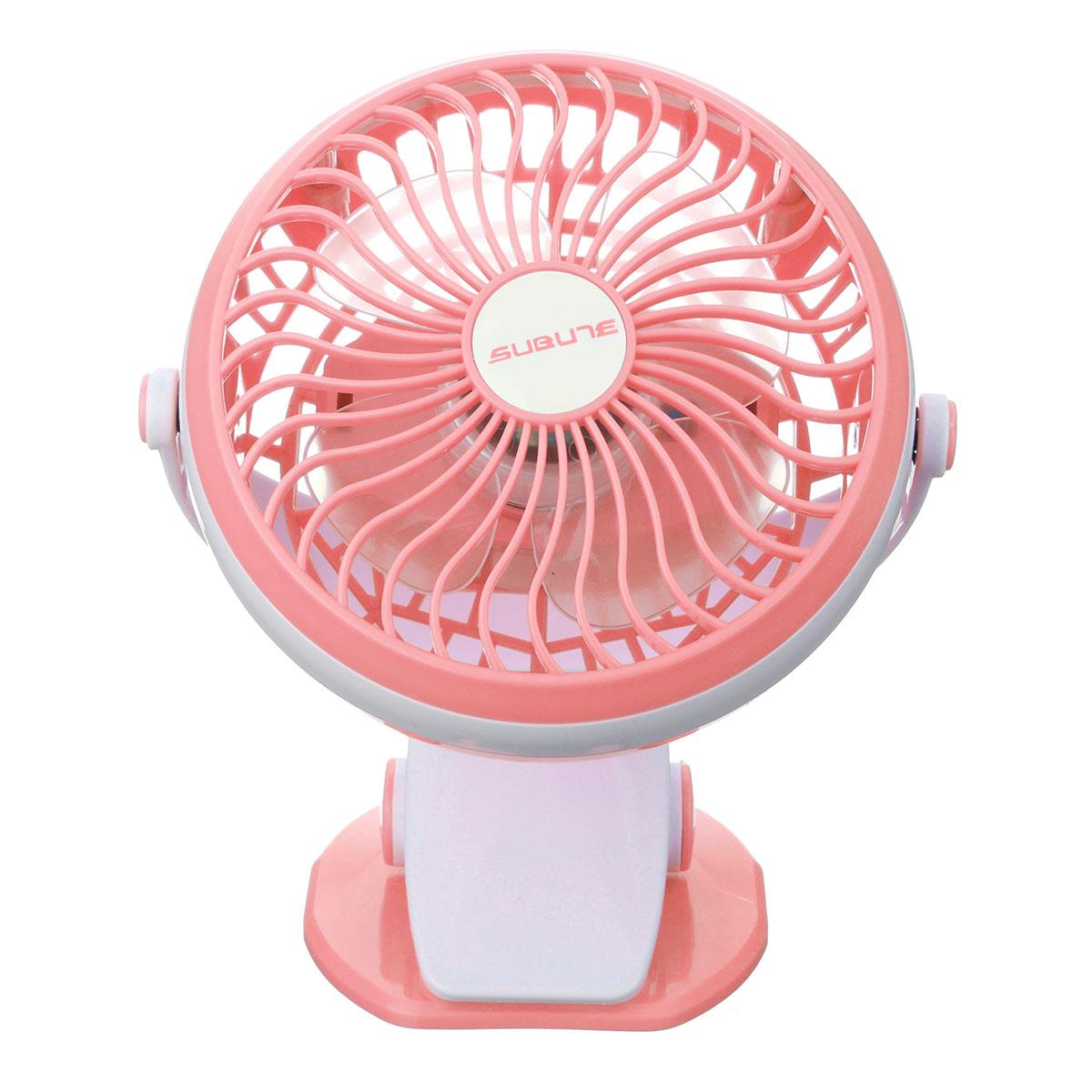 Universal Serial Bus Portable Mini Fan Clip Style Fan With Rechargeable Lithium 3 Grear 360 degree Rotate New Design Universal Serial Bus Cooling Fan - Pink (pink)