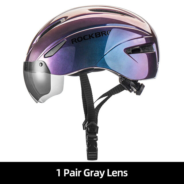 RROCKBROS Bicycle Helmet Men EPS Integrally-molded Breathable Cycling Helmet Women Goggles Lens Aero MTB Road Bike Safety Helmet