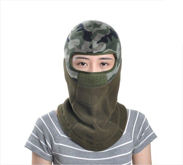 Fleece Thermal Sports Motorcycle Bike Balaclava Ski Face Mask Hood Hat Helmet UK - Khaki (Khaki)