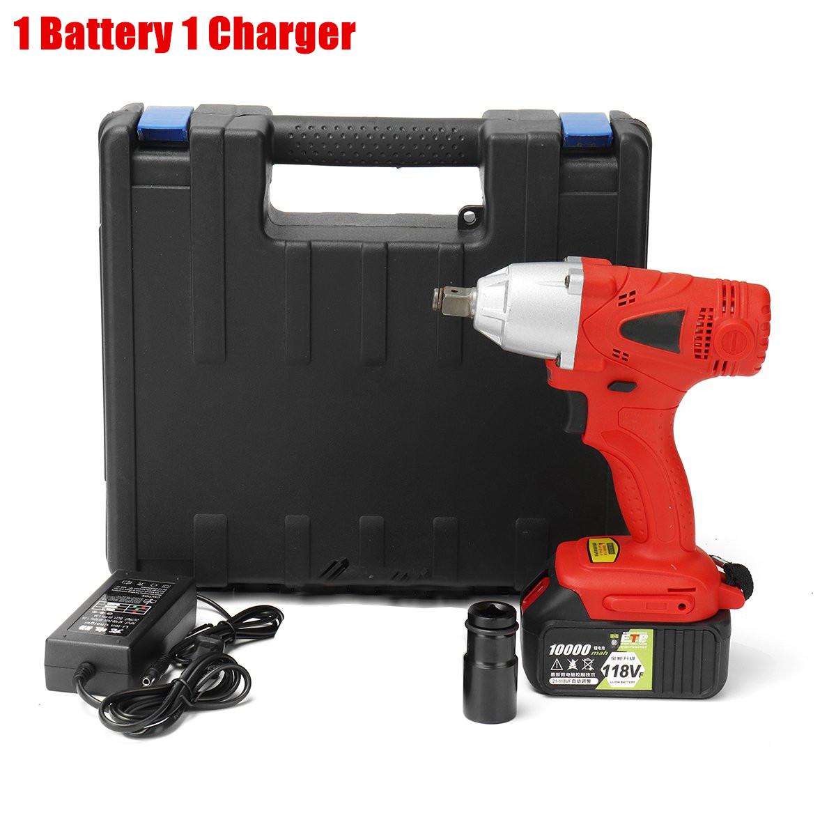 1/2" 21V New 118VF Electric Impact Wrench Cordless High Torque Tool 10000mAh Battery -