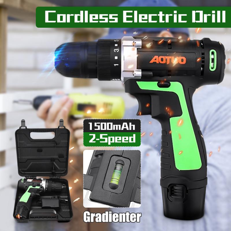 48V 2 Speed Cordless Rechargeable Battery Electric Drill LED Impact Screwdriver