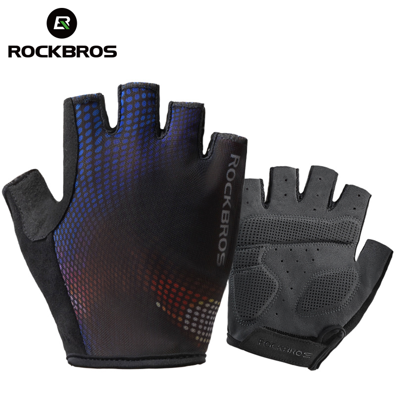 ROCKBROS Bicycle Gloves MTB Road Anti-shock Mountain Bike Fingerless Gloves Men Women Breathable Cycling Sports Non-slip Glove
