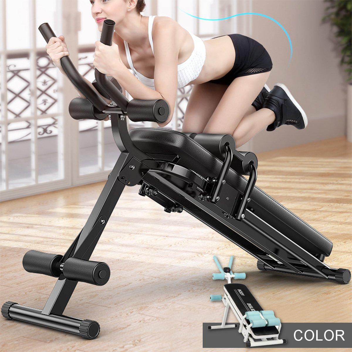 3 In 1 Foldable Sit UPS / Push UPS Bench 3 Levels Adjustment Abdominal Fitness Home Gym Equipment Muscle Workout Chair + Electronic Counter - Black