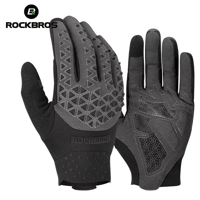 ROCKBROS Warm Gloves Touch Screen Men Women MTB Bike Gloves Moto Thermal Fleece Non-slip Motorbike Riding Skiing Gloves