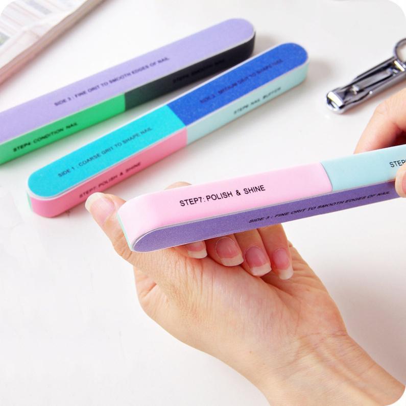 4 Sides Smooth Nail Art Sanding Files Creative Printing Buffer Polishing Block Nails Files Nails Art Manicure Tool-Not Specified