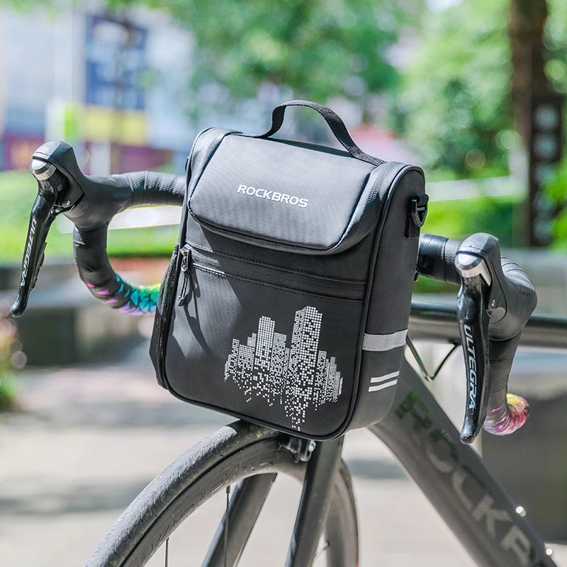 ROCKBROS Bicycle Bag Bike Frame Bag Front Tube Pocket Shoulder Pack Waterproof Handlebar Bag