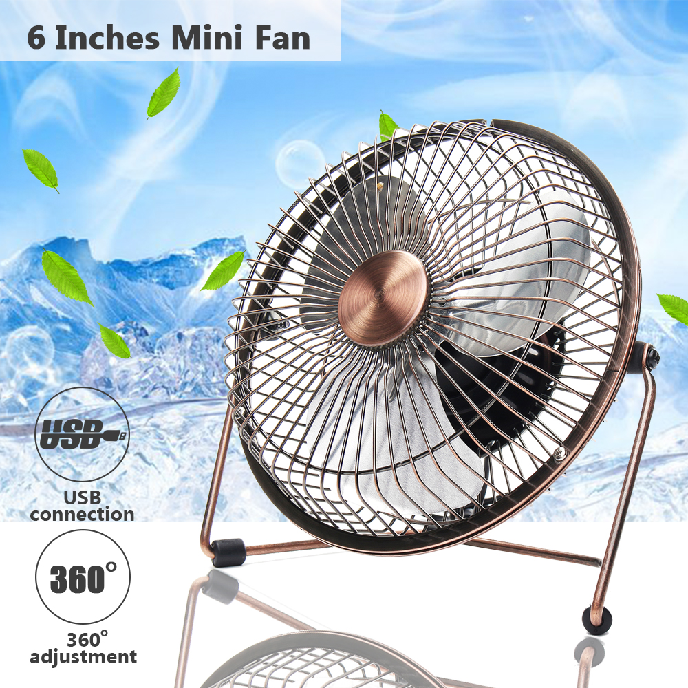 AUGIENB Mini Electric Portable Air Cooler Fan Summer Cooling Handheld Fan Small Powerful Desktop Fan Universal Serial Bus Charging 6inch 360° Rotatable -