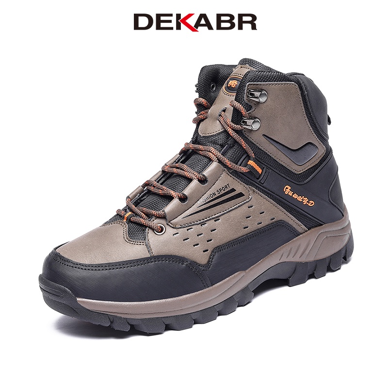 DEKABR Hiking Shoes Men Outdoor Boots Trekking Shoes High Top Mountain Climbing Shoes Comfortable Trekking New Arrival