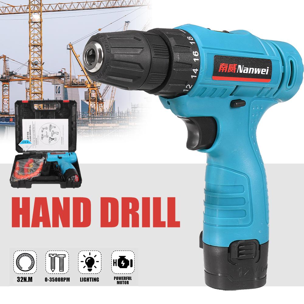 12V Cordless New Drill Set Rechargeable Combi Lithium Ion Electric Drill Bit Kit UK -