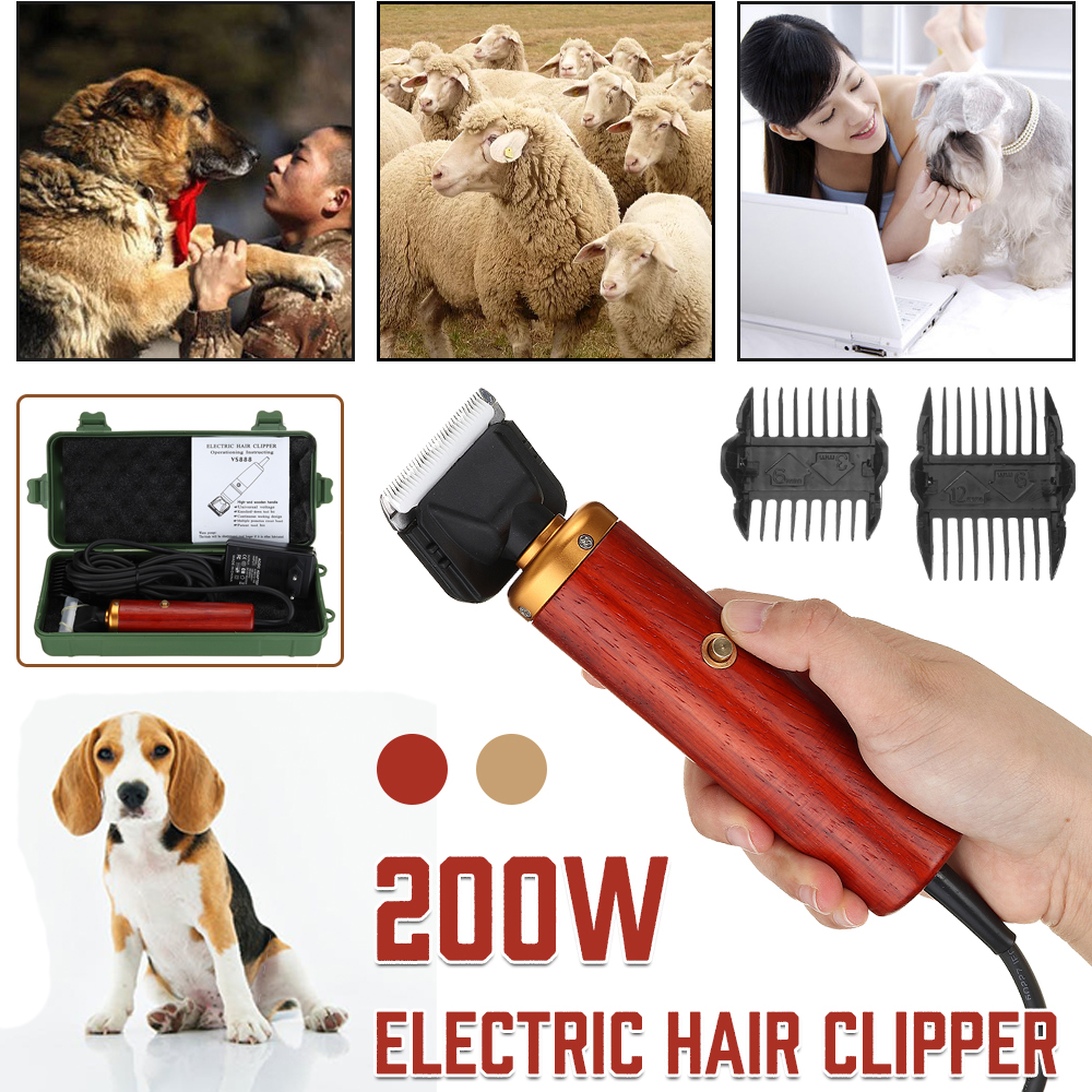 200W Electric Shearing Shear Clippers Shears Sheep Goat Animal Trimmer Farm Machine Clipper+2 x Limit comb+ Brush+ Box - AU Plug 220V