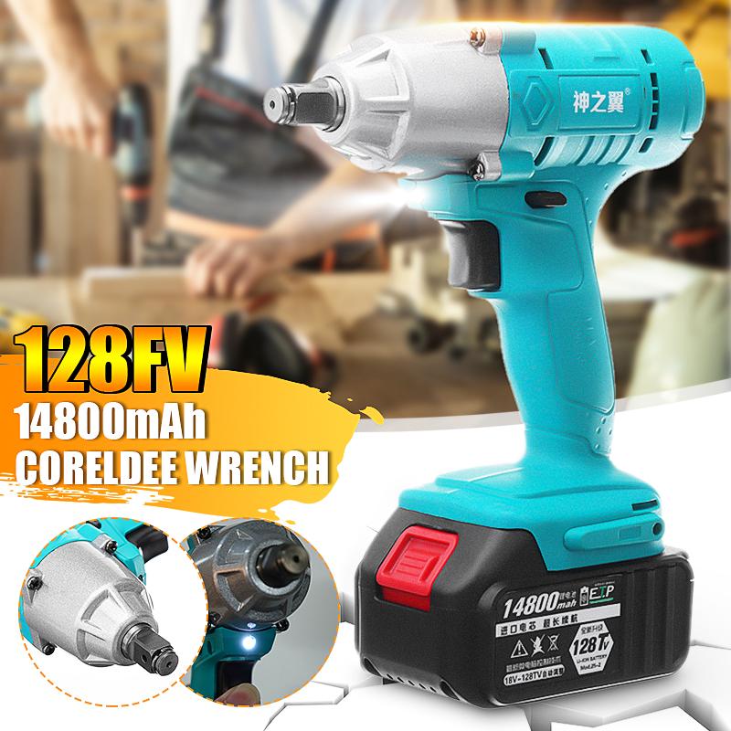 128TV 14800mAh HOT SELL New Cordless Portable Electric Impact Wrench Drill Screwdriver Torque -