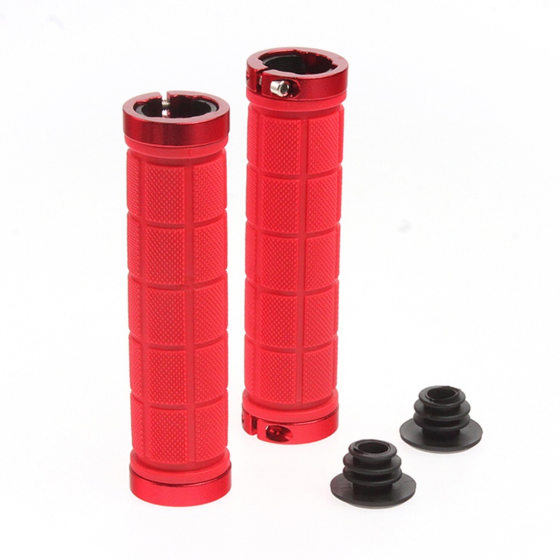 ROCKBROS Bicycle Grips MTB Road Bike Double Lock Rubber Handlebar Grips Anti-skid Shock-absorbing Soft Bike Grips Handlebar bmx