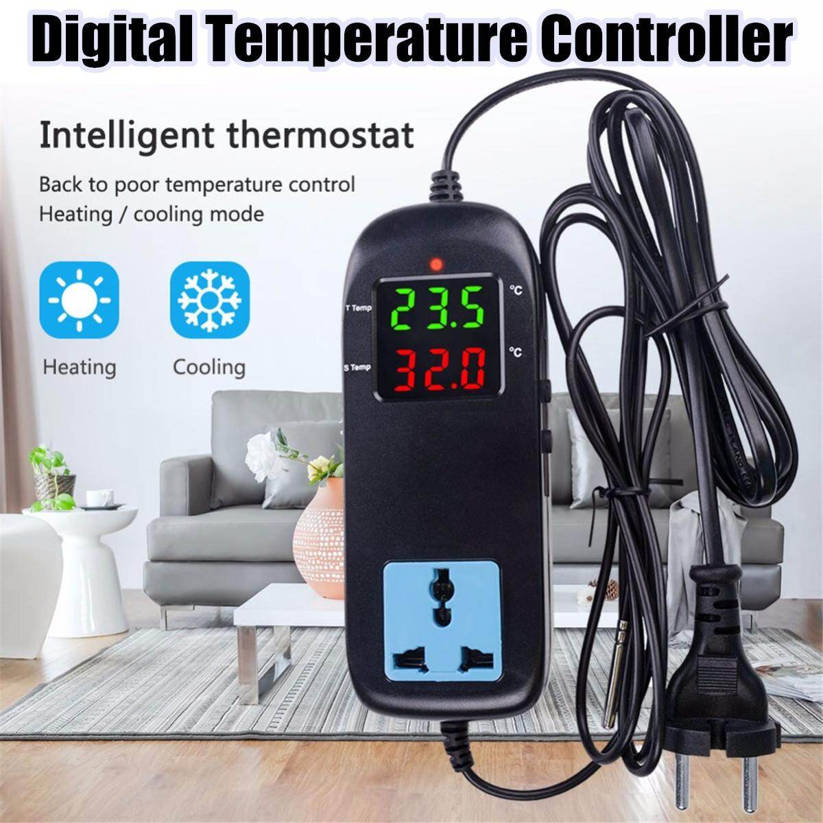 Electronic Thermostat Digital Breeding Temperature Controller w/ Socket EU Plug -