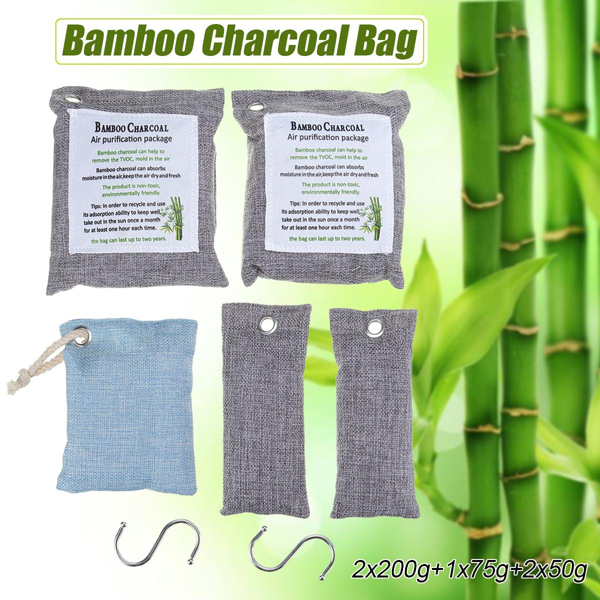 5 Pack Bamboo Moso Natural Fresh Air Purifying Bags Activated Charcoal Mold Odor -