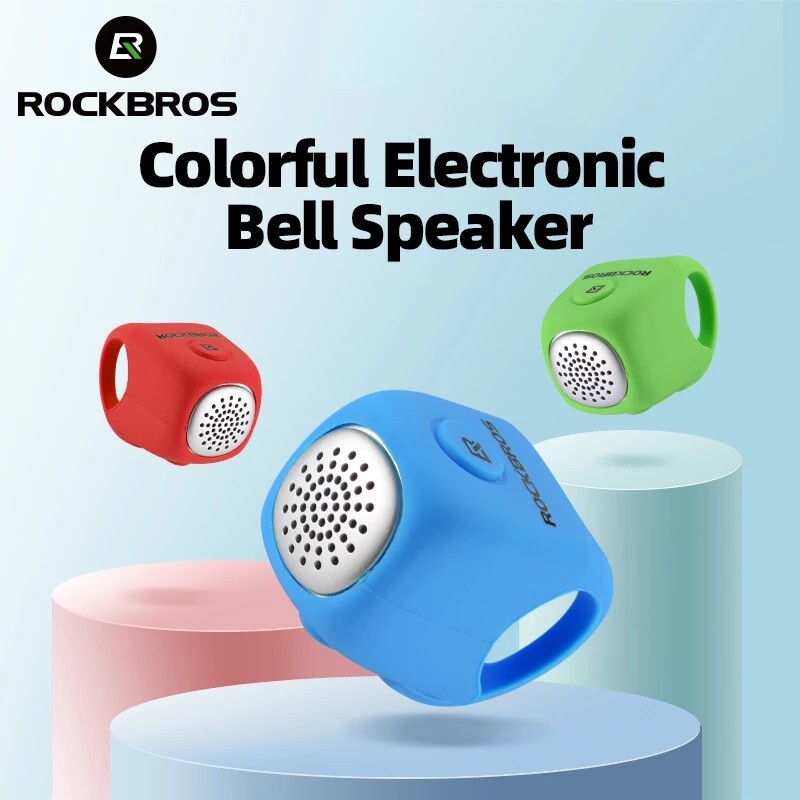 ROCKBROS Electric Cycling Bell 110 dB Horn Rainproof MTB Bicycle Handlebar Silica Gel Shell Ring Bike Bell Bicycle Accessories