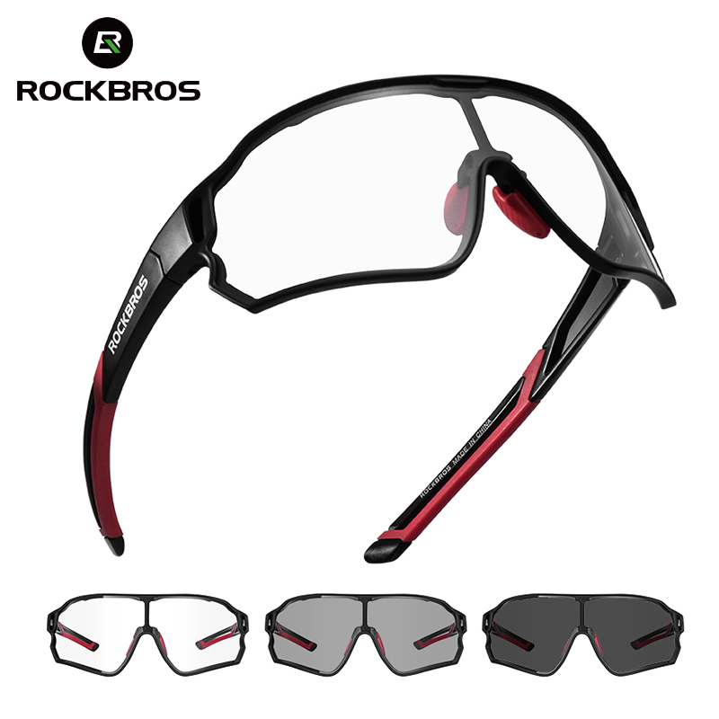 ROCKBROS Photochromic Bike Glasses Bicycle UV400 Sports Sunglasses for Men Anti Glare Lightweight Hiking Cycling Glasses