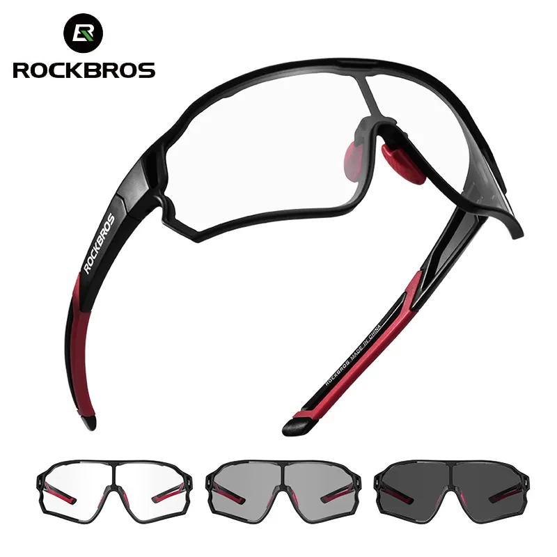 ROCKBROS Photochromic Bike Glasses Bicycle UV400 Sports Sunglasses for Men Anti Glare Lightweight Hiking Cycling Glasses