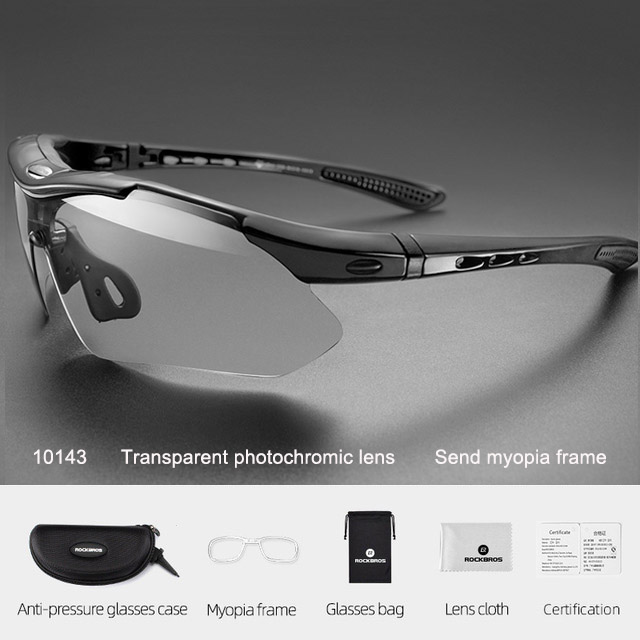 ROCKBROS Photochromic Anit-fog Bicycle Glasses UV400 Sun Protection Bike Sunglasses Sports Run MTB Road Cycling Eyewear Goggles