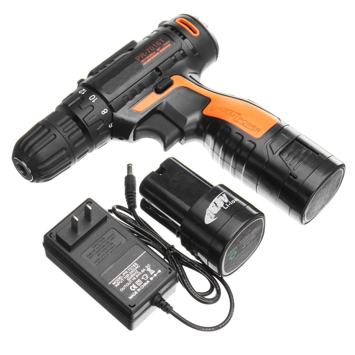 16.8V Cordless New Lithium Electric Screwdriver Rechargeable Hand Drill Power Tools -