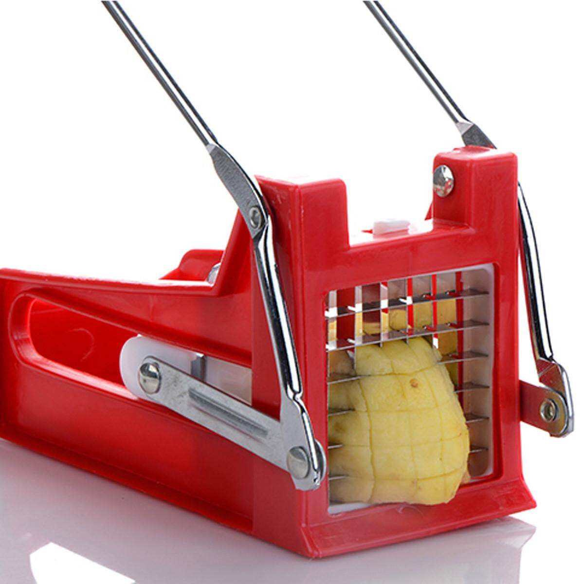 Stainless Steel Best-selling French Fry Potato Cutter Maker Slicer Chopper Dicer + 2 Blades -