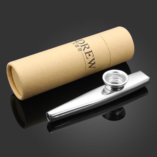 2pcs Metal New Kazoo Harmonica Mouth Flute Kid Party Gift Musical Music Instrument Guitar Silver -