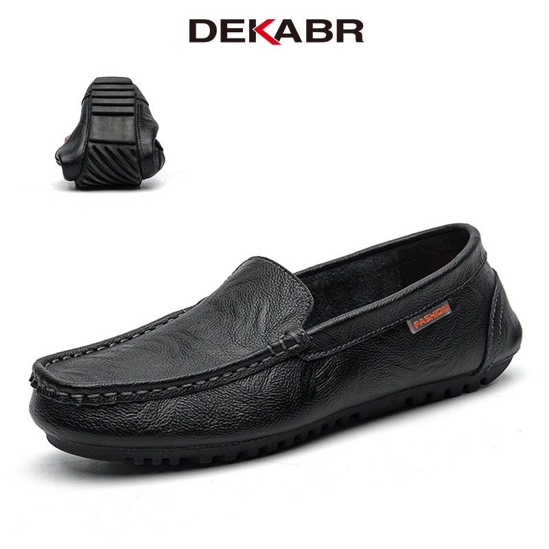 DEKABR Loafers Shoes Men Fashion Shoes New Spring Comfy Men's Flats Moccasins Classic Original Hide Men Casual Shoes