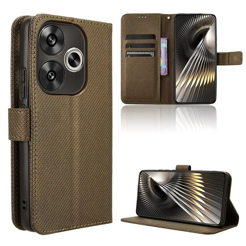 lthmy for Xiaomi Poco F6 Leather Wallet Flip Phone Case Back Cover Casing