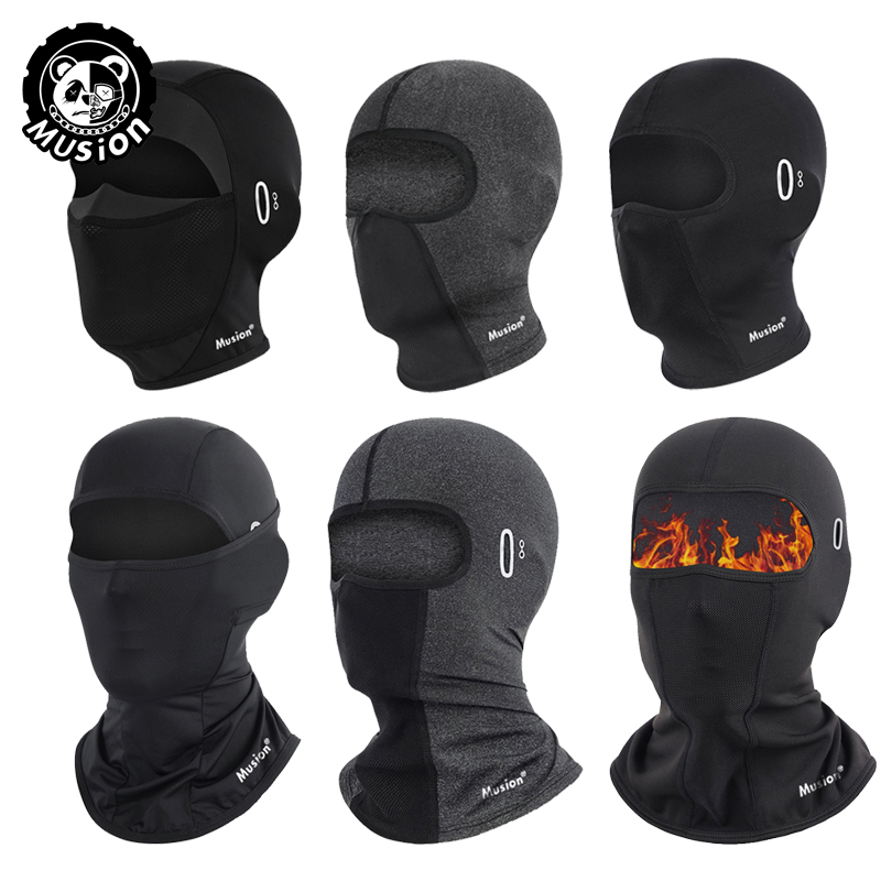 Musion Motorcycle Balaclava with Glasses Hole Cycling Full Face Mask Sun Protection Ice Silk Biker Headgear Breathable for Men