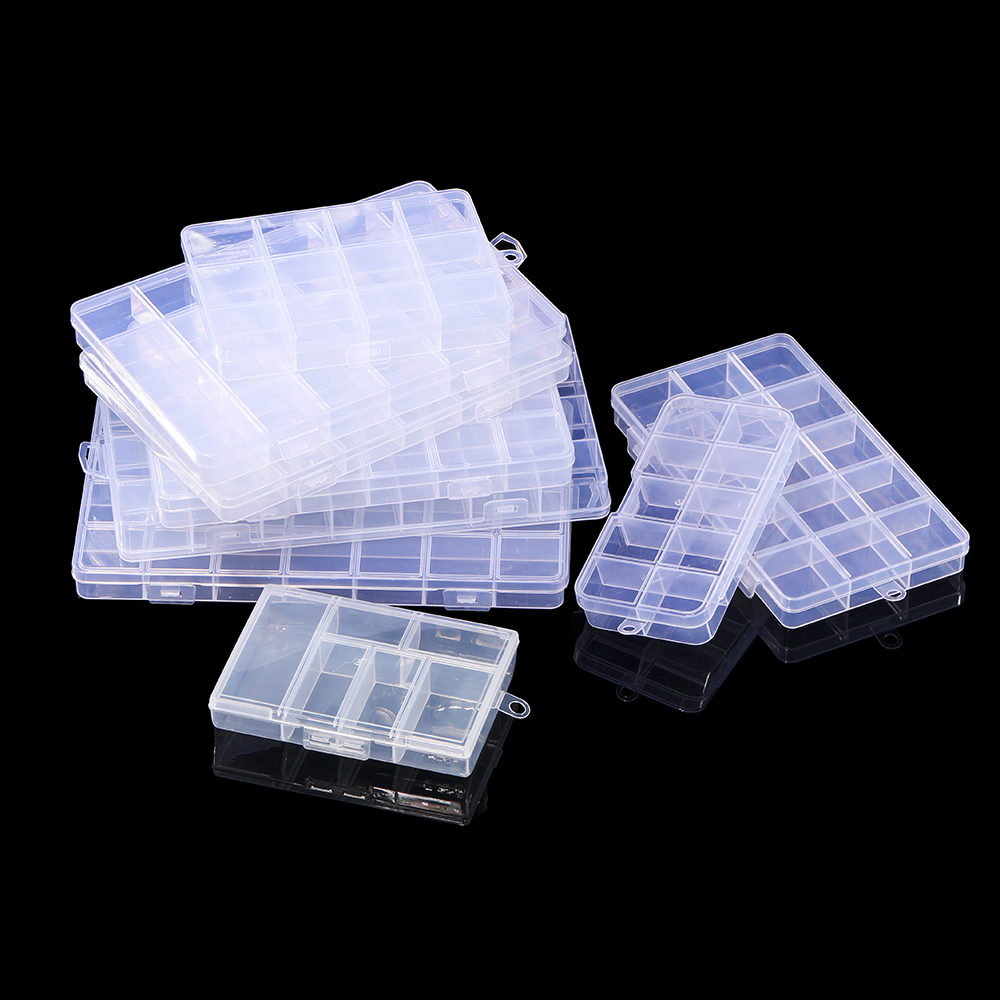 St.kunkka 1pcs 12-28 Compartment Transparent Plastic Storage Box Jewelry Storage Box for DIY Jewelry Storage Home Strong Storage