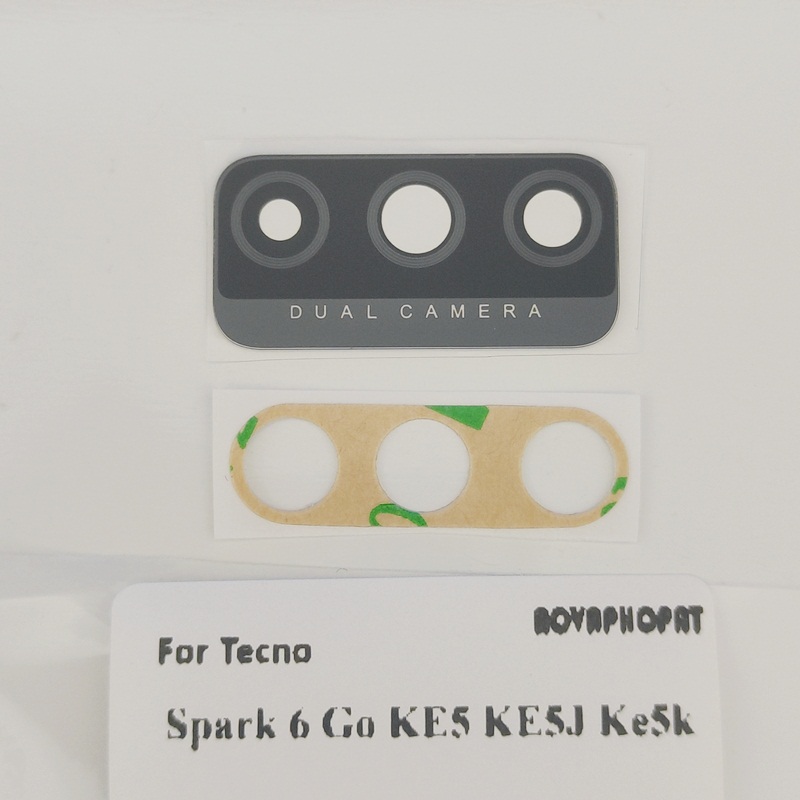 1PC Black Back Rear Camera Glass Lens With Ahesive For Tecno Spark 5 6 Go Air Pro KD6 KD7 KE5 KE6 KE7 Pova 2 LD7 LE7 Pouvoir 4 LC7