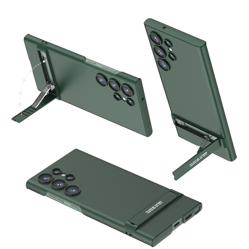 HODON Pure Color Business Phone Case For Samsung Galaxy S24 S25 S26 Ultra With Back Holder Stand Cases For S24 Series Ultra Thin PC Protect Cover