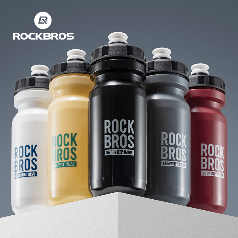ROCKBROS Bicycle Water Bottle Portable Lightweight Squeezing Large Capacity Colorful Cycling Water Bottle Plastic PP Outdoor Sports MTB Road Bike