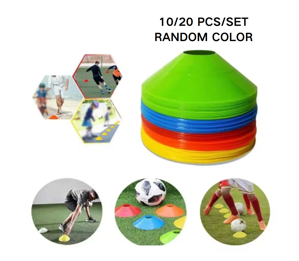 New 10/50 PCS Durable Soccer Training Cones Pressure Resistant Marker Discs Football Sports Practice Outdoor Sports Equipment