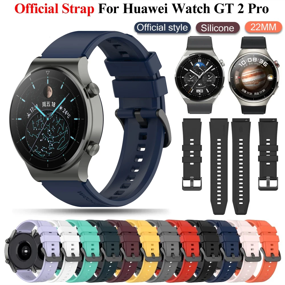 20 22mm Official Silicone Gt2 Pro Strap Band For Huawei Watch GT2 3 4 5Pro 46mm GT2e GSPro ES GS4 3i ES Buds/GT Runner Bracelet